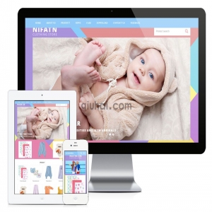 易优童装外贸响应式英文网站模板【编号799】