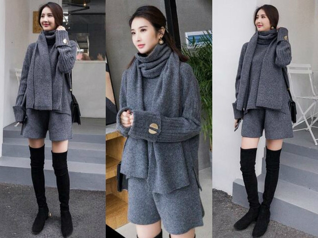 秋冬毛衣搭配长靴，小个子也能穿出大长腿(图2)