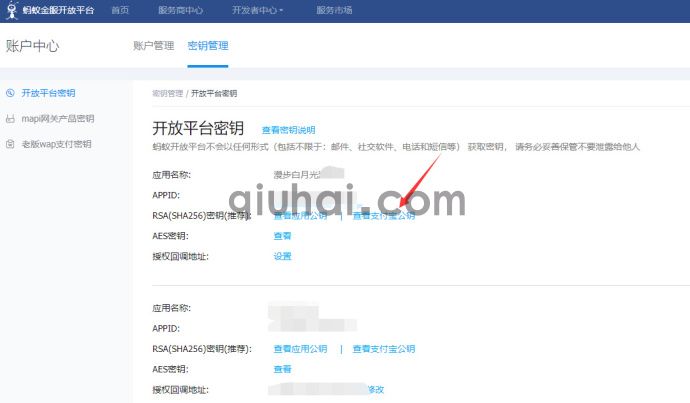 支付宝公匙 私匙 APPID 配置方法.jpg